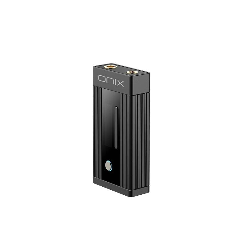 ONIX Alpha XI1 angled product shot on a white background showing the gold control bar and output sockets