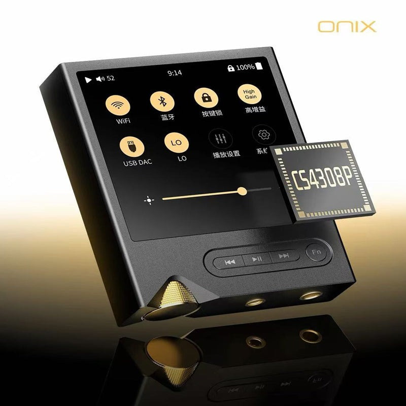 ONIX Tocata XM2 angled view with the Cirrus Logic CS4308P DAC chip highlighted