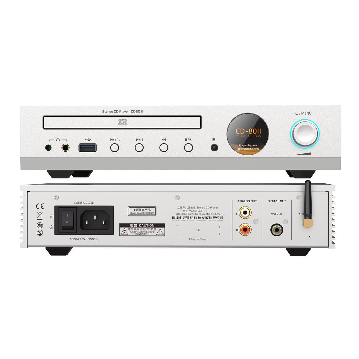 SHANLING CD80II Desktop All-in-One CD Player with CS43198 DAC & Headphone Amp