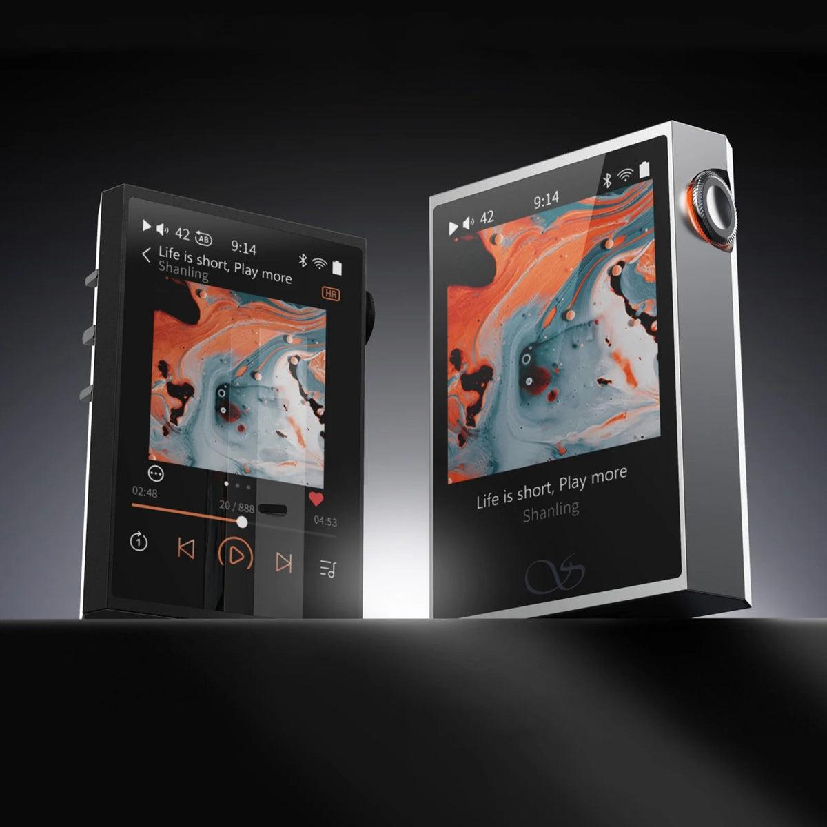 shanling m1 plus portable hi fi music player angle view