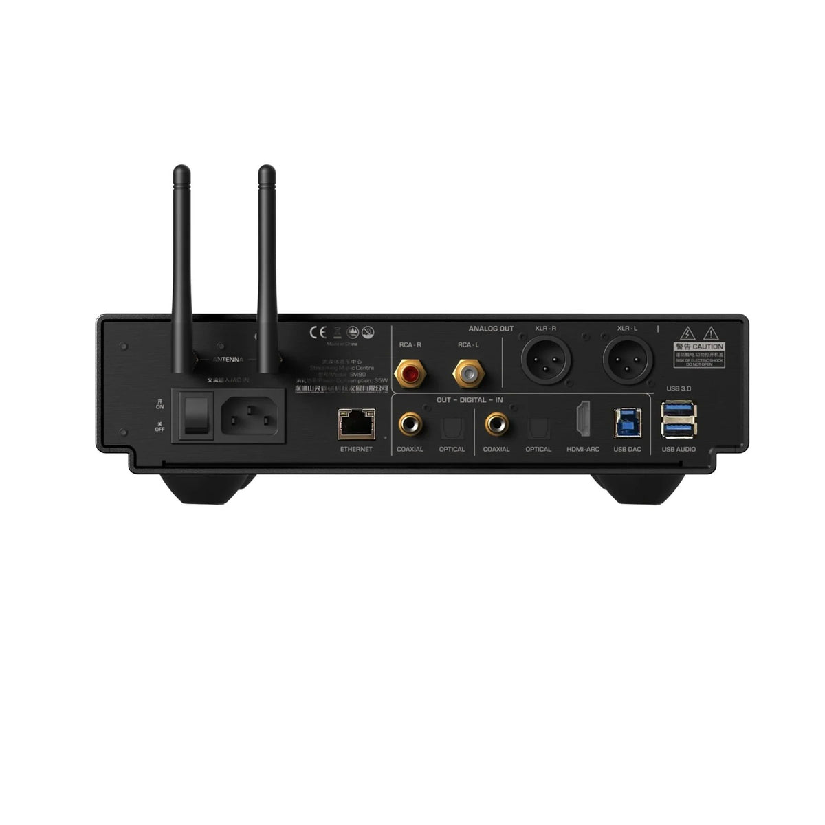shanling sm90 hi res music streamer dac back view