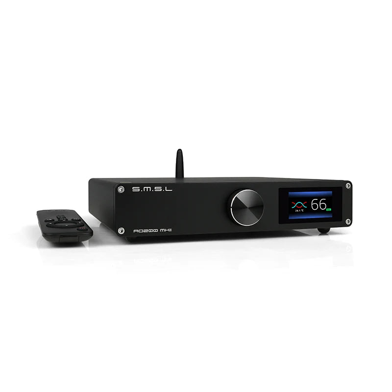 SMSL AO200 MKII Power Amplifier with Infineon MA5332MS, 160W x 2, and Bluetooth 5.0