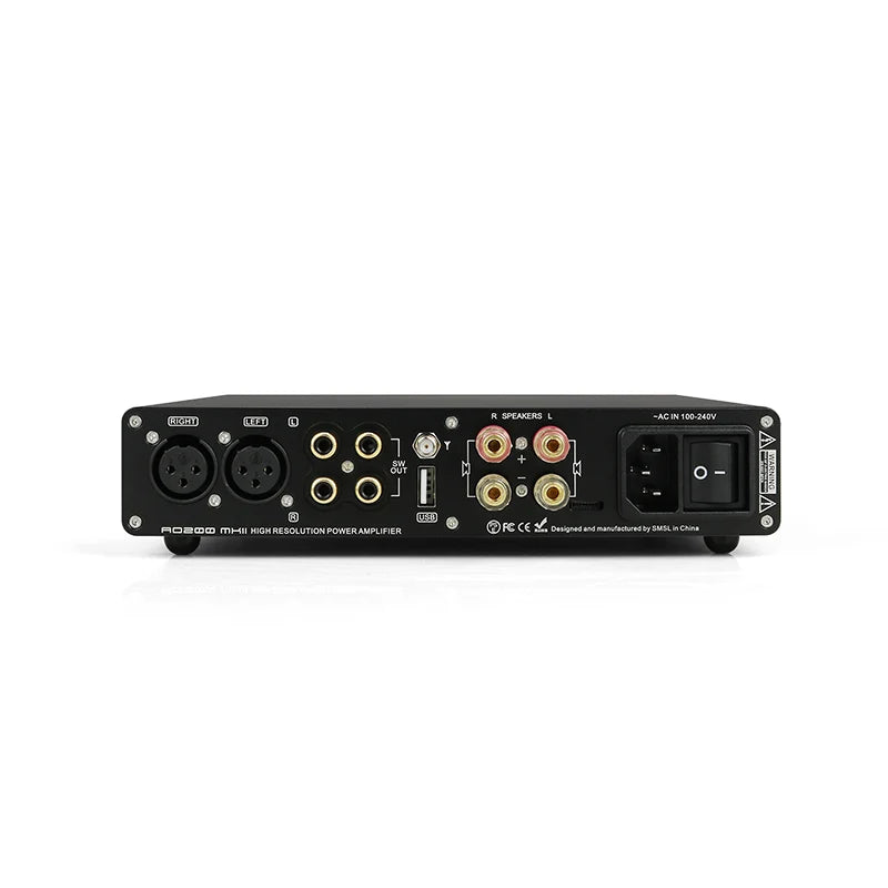 SMSL AO200 MKII Power Amplifier with Infineon MA5332MS, 160W x 2, and Bluetooth 5.0