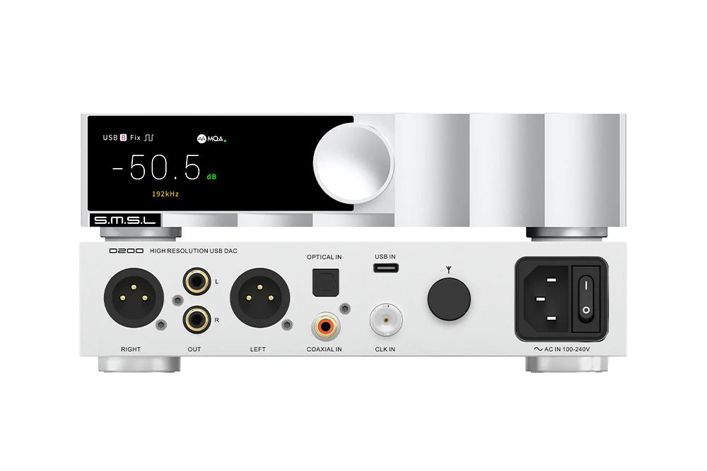 SMSL D200 Desktop DAC and Preamp with ROHM BD34352EKV Chip, Full MQA Decoding, and Bluetooth LDAC