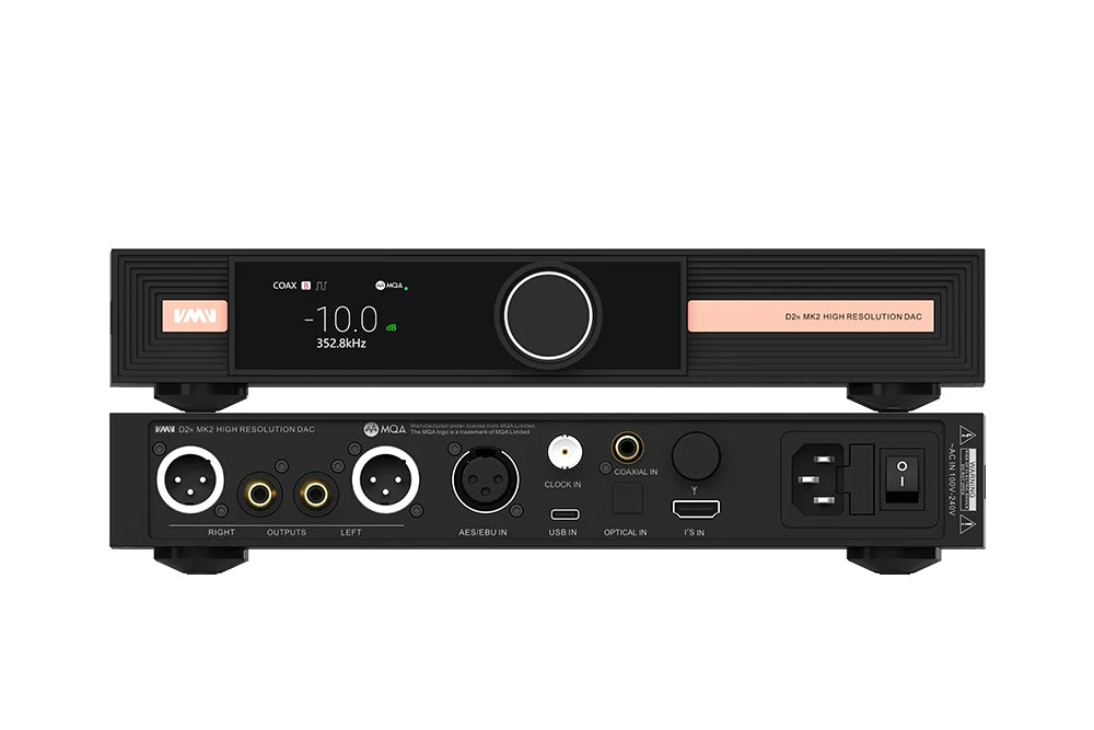SMSL VMV D2R MK2 Dual ROHM BD34302EKV Desktop DAC with CK-03 Clock, I2S, AES/EBU, and Bluetooth LDAC