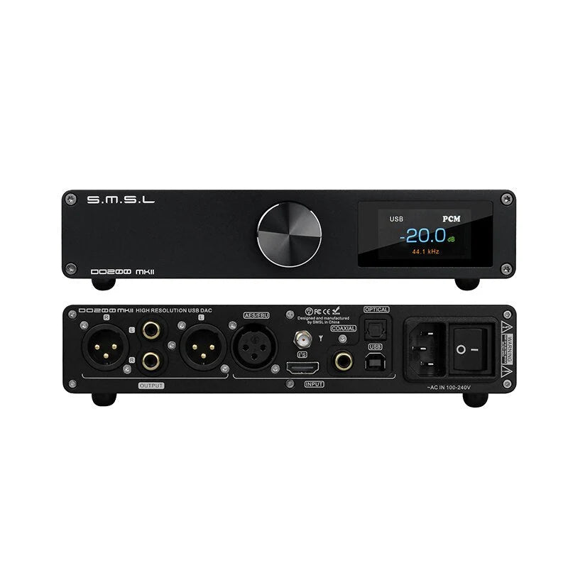 SMSL DO200 MKII MQA CD Player and Digital Media Center with Dual ES9068AS, I2S, AES/EBU, and Bluetooth LDAC