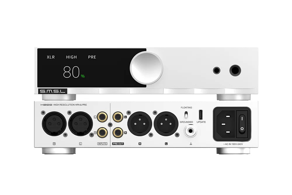 SMSL H200 Fully-Balanced Headphone Amplifier and Preamplifier with PLFC+ Discrete Circuit and Toroidal Power Supply