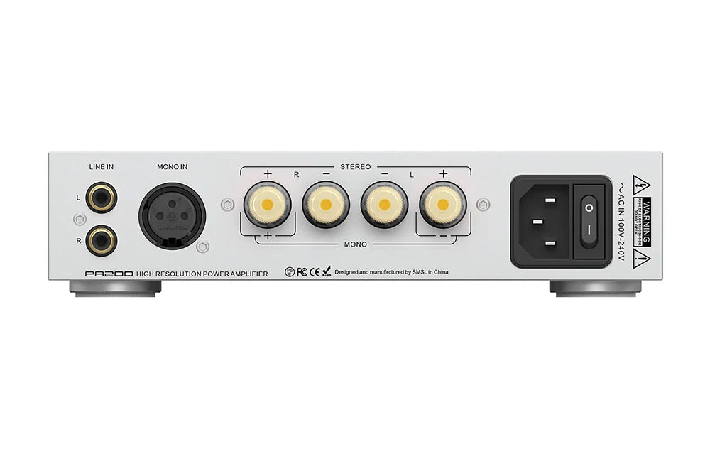 SMSL PA200 Gallium Nitride (GaN) Power Amplifier with Balanced XLR and PGA2311 Volume Control
