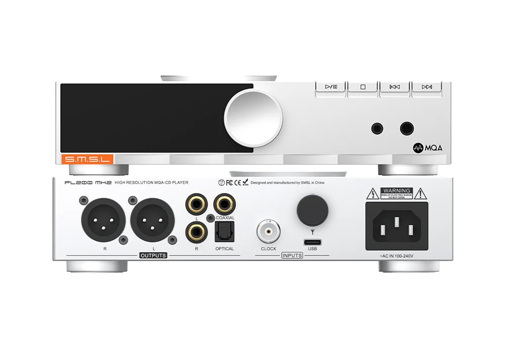 SMSL PL200 MK2 All-in-One CD Player, DAC, and Headphone Amplifier with ESS ES9039Q2M and PLFC Balanced HP Amp