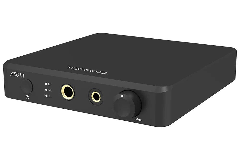 topping a50 iii headphone amplifier black angle view