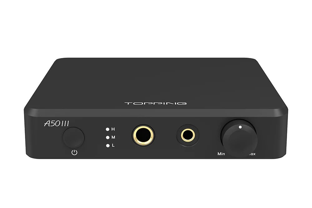topping a50 iii headphone amplifier black front view