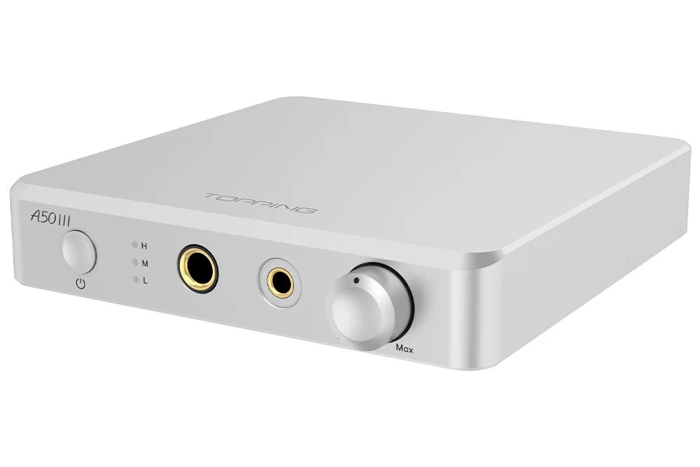 topping a50 iii headphone amplifier silver angle view