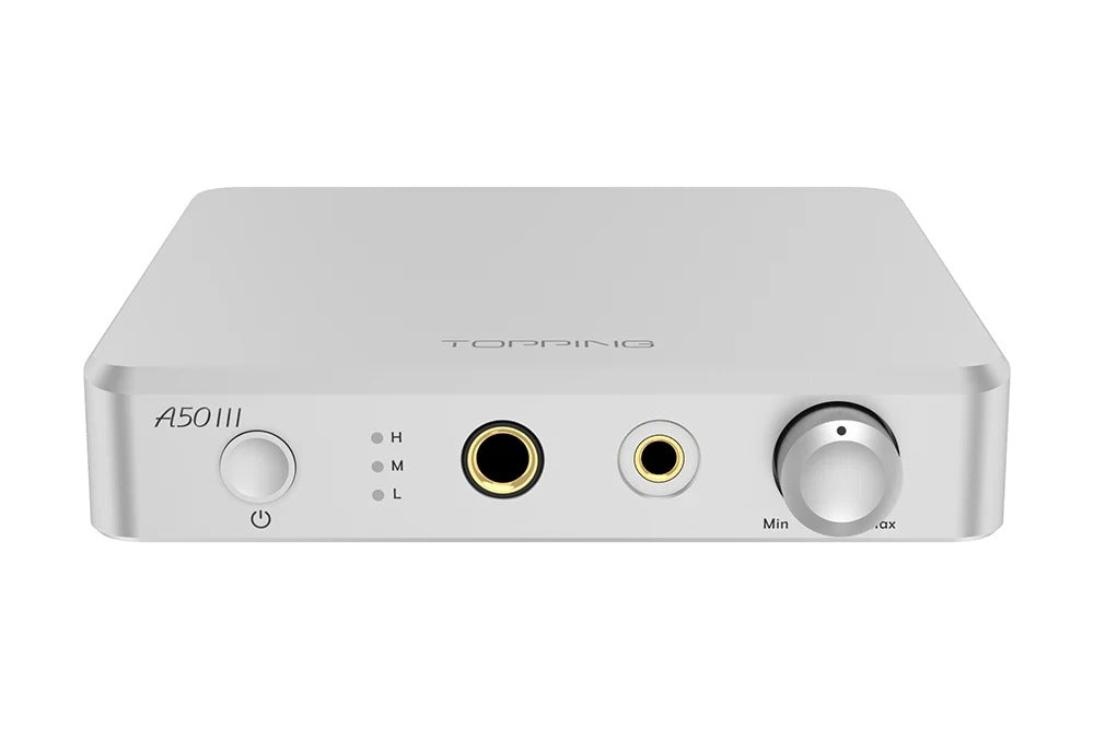 topping a50 iii headphone amplifier silver front view