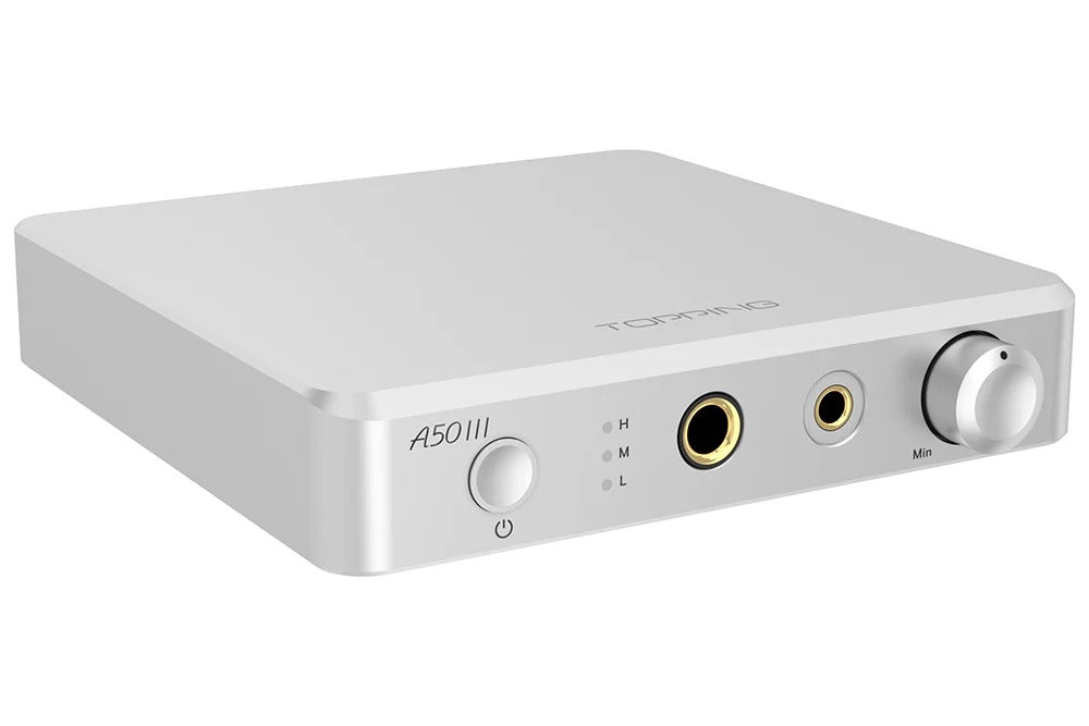 topping a50 iii headphone amplifier silver rear panel view