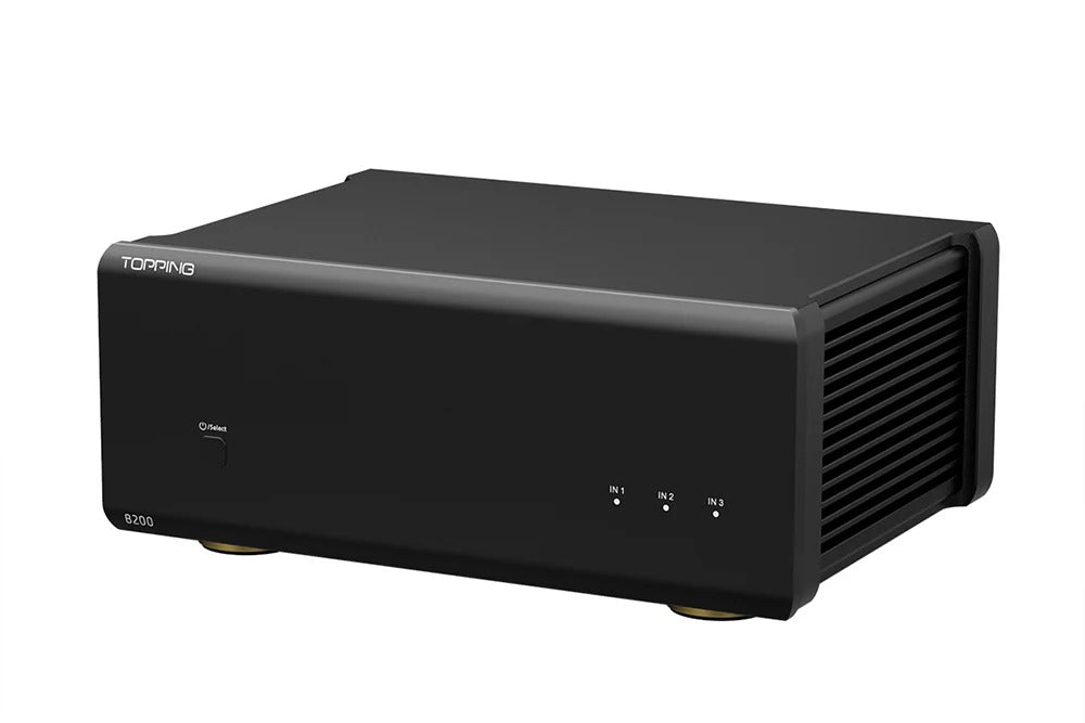 topping b200 mono power amplifier black angle view