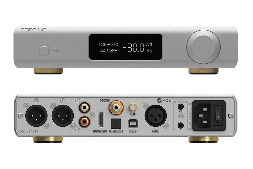 topping d90 iii sabre dual es9039spro dac side view