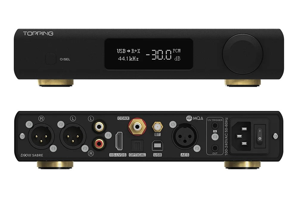 topping d90 iii sabre dual es9039spro dac top view
