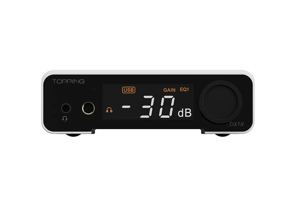 topping dx1 ii dac headphone amplifier display closeup
