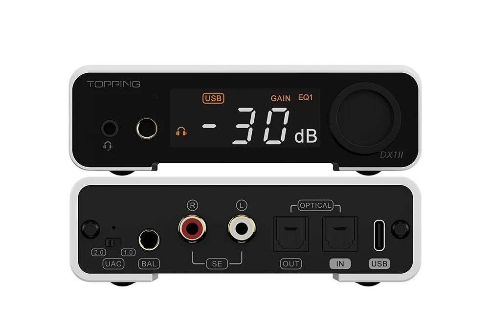 topping dx1 ii dac headphone amplifier rear panel view
