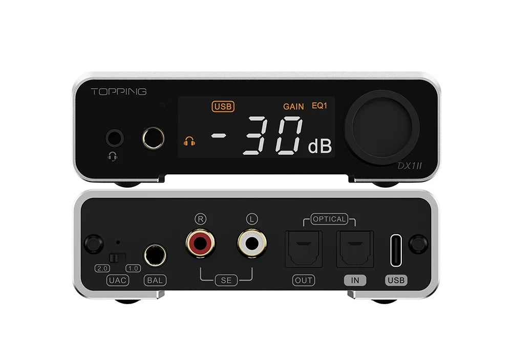 topping dx1 ii dac headphone amplifier top view