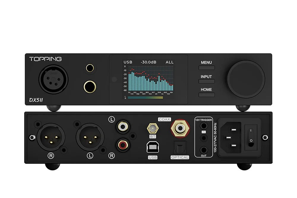 topping dx5 ii black front and rear panel view