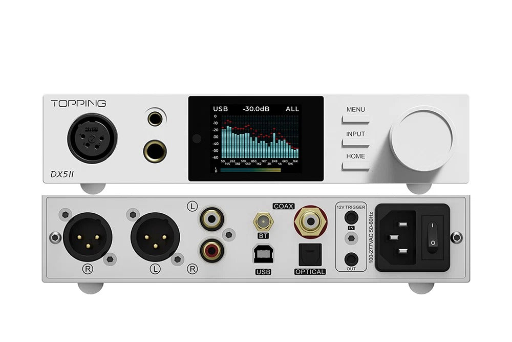 topping dx5 ii white front and rear panel view