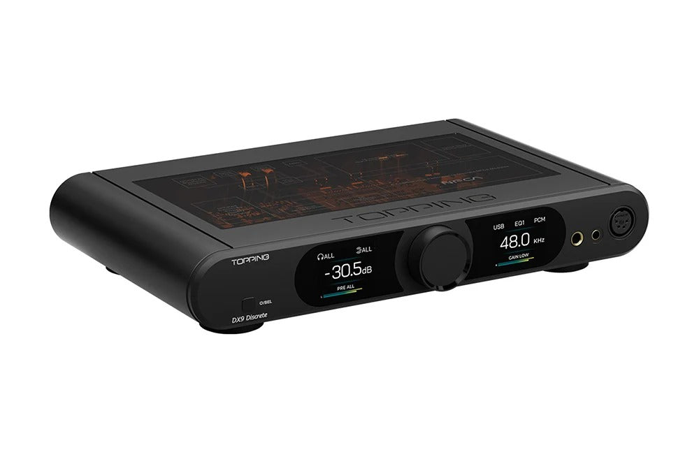 topping dx9 discrete dac headphone amplifier front angle view