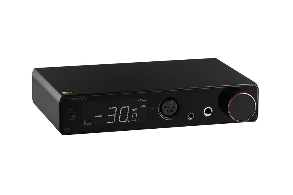 topping l70 headphone amplifier angle view