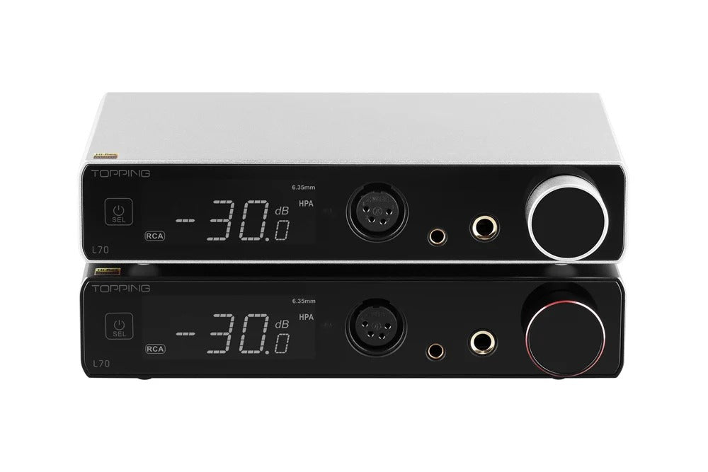 topping l70 headphone amplifier front view