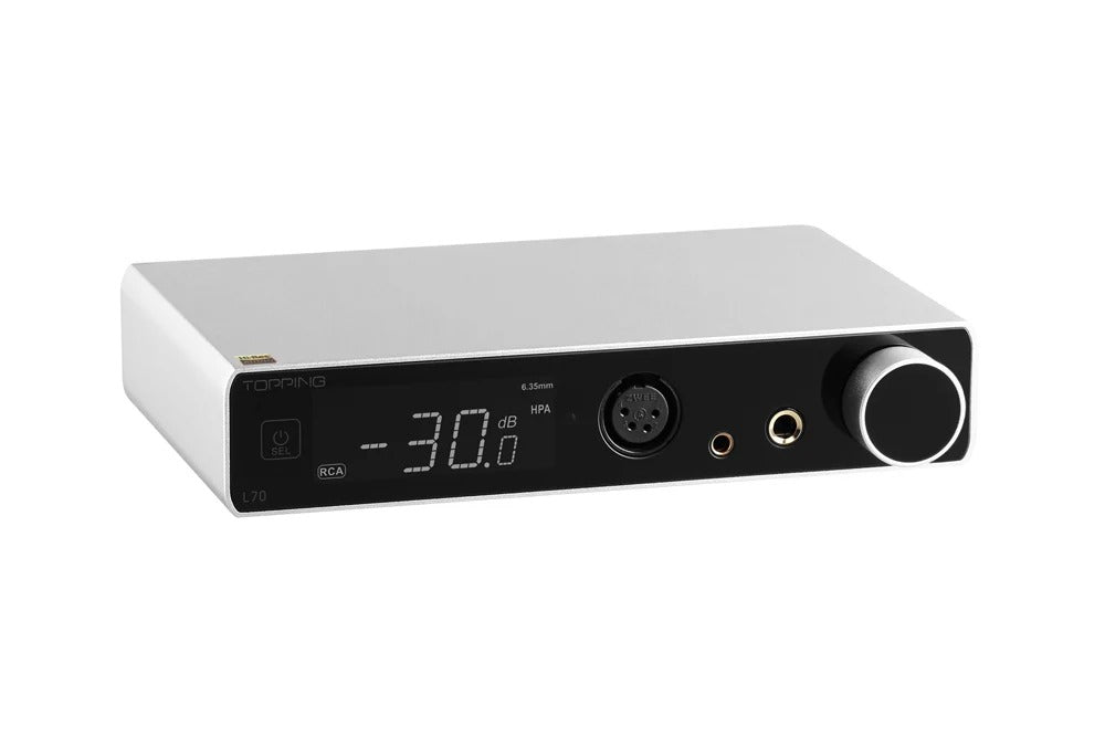 topping l70 headphone amplifier rear panel view