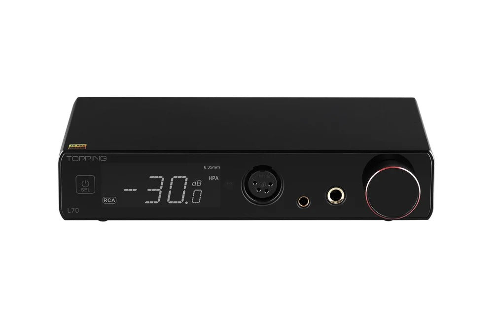 topping l70 headphone amplifier side view