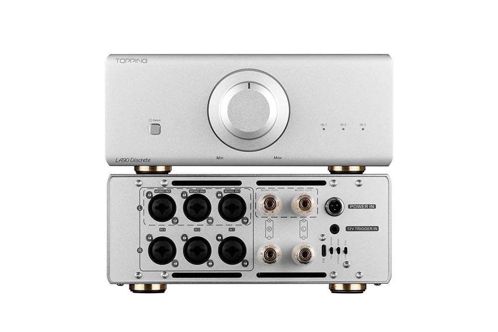 topping la90 discrete power amplifier rear panel view