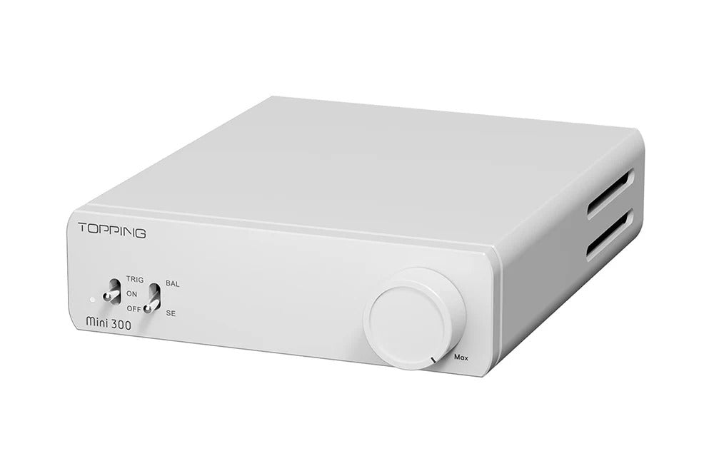 topping mini 300 power amplifier front angle view