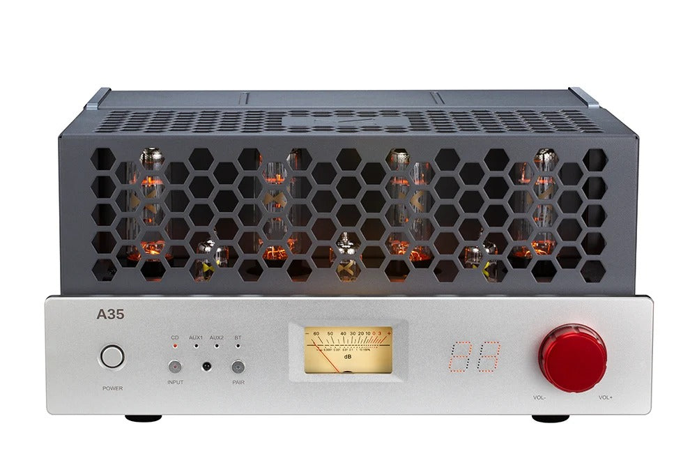 xduoo a35 el34 tube integrated amplifier angle view