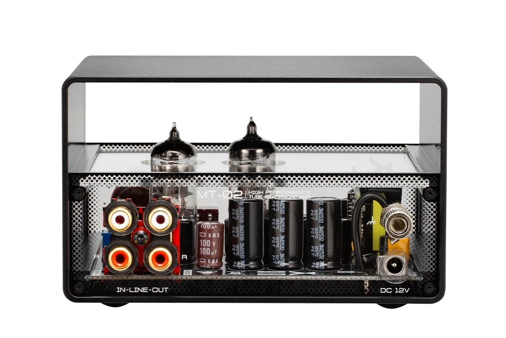 xduoo mt02 tube headphone amplifier rear panel