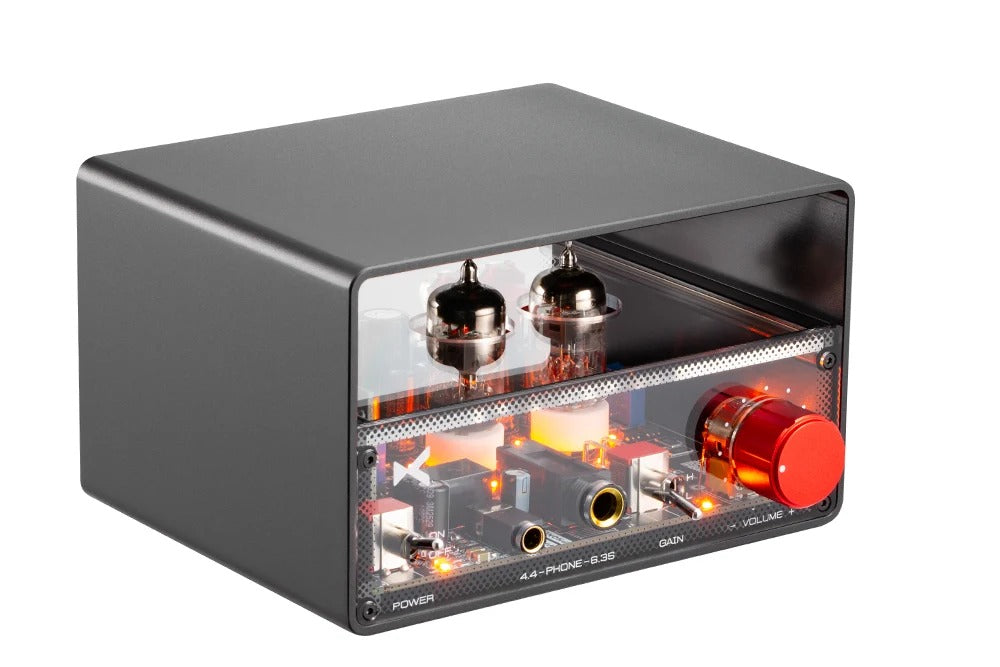 xduoo mt02 tube headphone amplifier side view