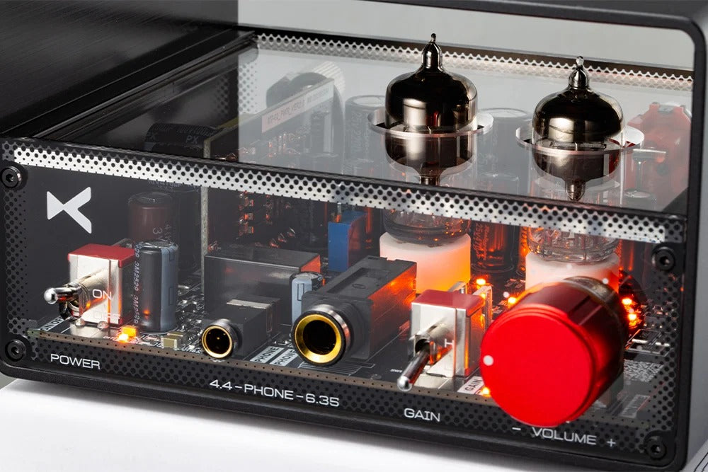xduoo mt02 tube headphone amplifier tubes visible